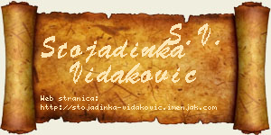 Stojadinka Vidaković vizit kartica